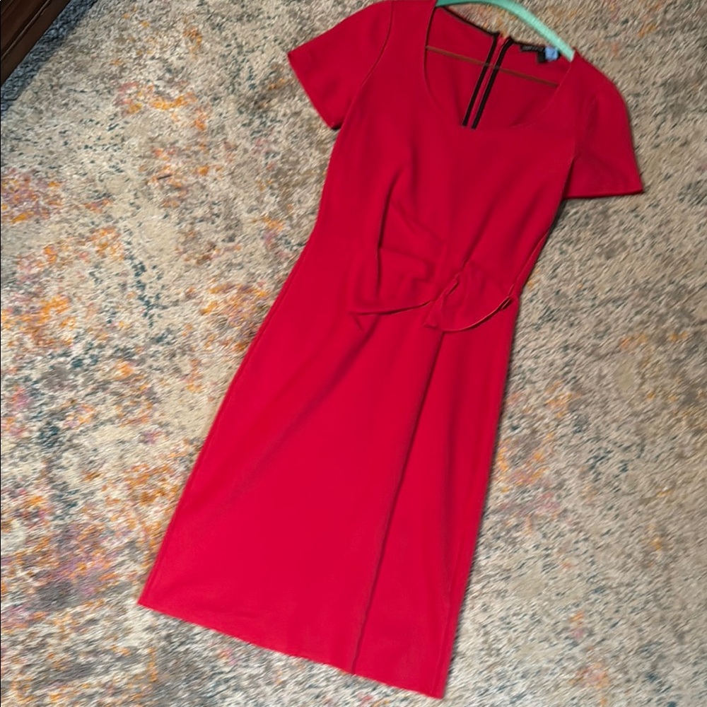 Saks Fifth Avenue Red Sheath Midi Dress